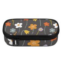 Pen Case Practical Spacious Storage 300D Polyester Zip Around Closure with Main Compartment Mesh Pocket and Pen Slots for Students One Size