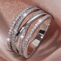 Fashionable, elegant, luxurious, exquisite, full-diamond ring for women, a surprise gift for Valentine's Day, wedding anniversary, or as an accessory 6#