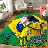 1pc Brazilian Soccer Hero Carpet Rug for Bedroom Living Room Decor Sofa Home Game Area Rug Non-slip Floor Mat. DT71601186 40cm x 60cm