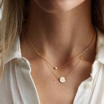 „e-Manco“ nerūdijančio plieno „Choker“ imituoti perlų karoliai moterims, aukso spalvos sluoksniuoti grandinės karoliai Silver Color