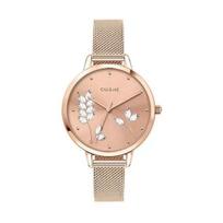 Oui & Me Grande Fleurette Rose Gold Tone Stainless Steel Quartz ME010155 Women's Watch beige