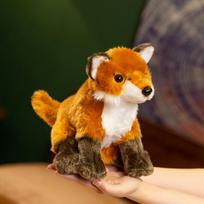 Simulation Fluffy Fox Plush Toy Soft Lifelike Orange Cunning Fox Stuffed Doll Children Appease Pillow Cute Xmas Birthday Gift 25cm