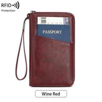 Sienų kirtimo RFID magnetizmo nepraleidžianti paso ir tapatybės kortelės piniginė su užtrauktuku