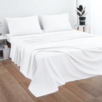 Prabangus Naujas Produktas 100 % Egipto Medvilnės Paklodė su 2 Pagalvių Užvalkalais - 600 Siūlų Skaičius, Karališko Dydžio, 90 x 102 Colių, Balta Vienspalvė