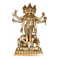 Ashtadhatu Made Shri Guru Dattatreaya Puja Idol, Antique Brass Puja Idol - 5 Cm