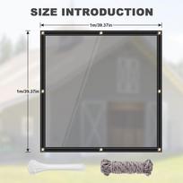 Heavy Duty Clear PVC Vinyl Tarp, Waterproof Transparent Tarpaulin 1Mx1M(2Pcs)