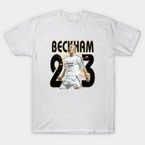 Men Black Print T-shirt David Beckham No-Cut Transfer Paper Print Cotton Tshirt XL