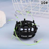 6 Hook Fishing Bait Cage Carbon Steel Line Group Feeder Sinker String Hook Design Square Bait Shape Fishing Spring Bait Cage