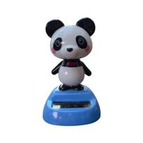 Car Ornament Solar-Powered Panda Dashboard Nodding Toy Car Interior Decoration with Swing Head Cute Car Dashboard Accessory Fun Gift for Car Lovers