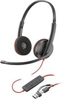 Poly Blackwire 3220 Stereo USB-C Black Headset +USB-C/A Adapter