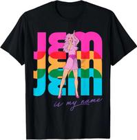 Jem and The Holograms Jem is My Name Colorful Silhouettes T-Shirt 3XL