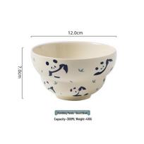 Panda Ceramic Rice Bowl Set 2024 - Japanese High-Foot Bowls with Underglaze Color, Cute Design, Perfect Gift Box