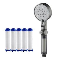 Hard Water Filter Shower Head with 5 Flows setting and Universal Connector for Easy Installation 1