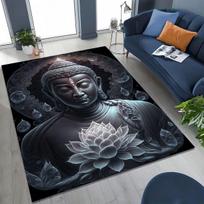 Faith Solemn Buddha Sakyamuni Flower Rug for Bedroom Living Room Sofa Home Doormat Decor,Large Kids Play Non-slip Floor Mat Gift 40x60cm( 15x23in )