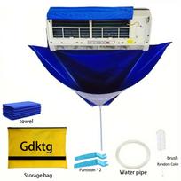 95/130cm Oro kondicionieriaus valymo dangtelis Vandens maišelio rinkinys Valiklis Vandeniui atsparus Lietaus 36000BTU AC Dulkių šalinimo įrankiai su šepetėlių rinkiniu 95cm 9000 18000BTU blue