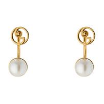 Gucci Blondie drop-shaped pendant hollow logo resin earrings women's gold