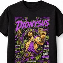 Dionisas Graikų Dievas Vyno Mitologija Festivalis Unisex Marškinėliai 4XL purple