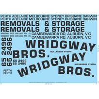 Wridgeway Bros 1970's (Van Lines)-PERTH Trailer Decal Set - 1/25 - Water Decal