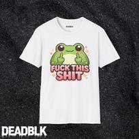 Cute Frog Middle Finger Fuck This Shit T-Shirt | Kawaii Punk Graphic Tee L