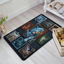 Wolf Fantasy Portraits Pattern Rug Floor Mat for Living Room or Bedroom Soft and Comfortable Carpet a Gift for Birthday and Holiday. 40x60cm( 15x23in )