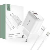 Tech-Protect C20W 2-Port Network Charger Pd20W/Qc3.0 + Lightning Cable White