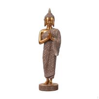 Buddha Statue with Pedestal Toned Standing Decorative Sculpture for Buddhists,