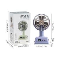 Vintage Desktop Fan 1200mAh 90 Degree tilt Adjustable Mini Rechargeable Fan 100 Gear Speed for Home/Office/Student/Gift
