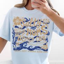 Salty Moms Beach Club Stripes Shirt, Mom Summer Vibes Tshirt, Mama Mother's Day Gift, Summer Vacation Shirt, Beach Mom Tee M