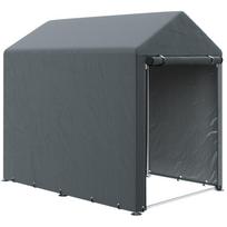 179 x 120cm Temporary Garden Shed, with Accessories - Dark Grey 120 x 179 x 165 cm tamsiai pilka spalva