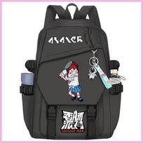 Sausage Party Backpack Campus College Style Anime Two Dimensional Sausage Party Student School Bag Black backpack + free charm