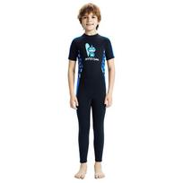 Kids 2.5mm Short Sleeve Neoprene Wetsuit Snorkeling Surfing Diving Boys Thermal Dive Suit Summer Winter Child Small