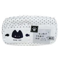 Polka Dot Cat Pen Organizer With Multiple Compartments For Home Office Supplies