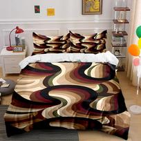 Retro Waves Pattern Three-Piece Bedding Set Bedding set (1 duvet cover, 2 pillowcases, duvet not included) 135x200cm