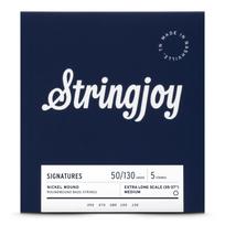Stringjoy BA50130XL Nickel-Plated Bass Guitar Strings 50-130 5-Str Extra Long