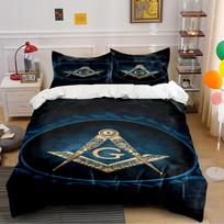 Masonic Symbol Design Bedding Set Bedding set (1 duvet cover, 2 pillowcases, duvet not included) 135x200cm
