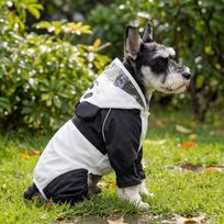 Love Heart Cartoon Panda Dog Hooded Raincoat High Visibility Pet Rain Jacket  for Walking XS Within 1.5kg-Panda