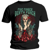 Five Finger Death Punch FFDP Lady Muerta Tee T-Shirt Mens Unisex L