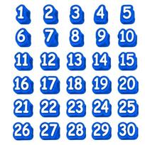 50pcs Soft Numbered Pencil Toppers Reusable Reusable Pencil Labels  Students Teachers Organization 30 blue