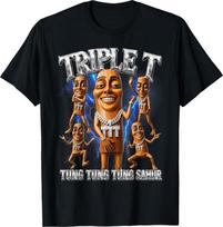 Tung Tung Tung Sahur Brainrot Meme Shirts Triple T T-Shirt Funny Graphic Tees Unisex T-Shirt XXXXL