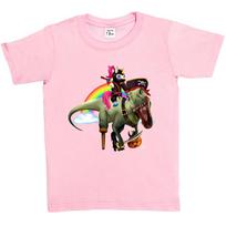 1Tee Kids Girls Ninja Unicorn Riding Pirate Dinosaur T-Shirt XL