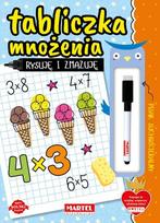 draw and erase. Multiplication table with marker.