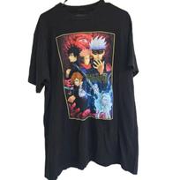 JuJuTsu Kaisen Anime Shirt Mens XL Black Manga Big Jumbo Print Graphic Tee Unisex T-Shirt XXXXL