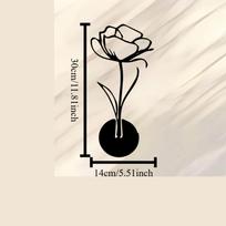 1pc Elegant Tulip Iron Wall Art Blooming Flower Sculpture Metal Leaf Decor for Home Garden Bedroom Holiday Gift 12in