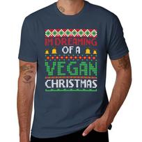 IM DREAMING OF A VEGAN CHRISTMAS TShirt Sports Casual Breathable Tee Shirt S