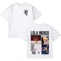 Vintage Washed Lola Indigo Tour 2026 Electro Pop Graphic T-shirt Men Women Printed Tee Summer Casual Fashion Clothing Tops High Quality Streetwear 4XL