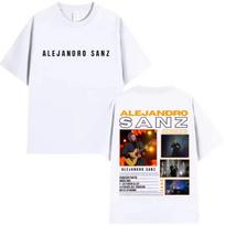 Vintage Washed Alejandro Sanz Latin Pop Printed Cotton T-shirt Men Women Tee Summer Casual Fashion Clothing Tops High Quality Streetwear 4XL