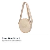 PUMA Patent Leather Round Bag, Shoulder Bag, Crossbody Bag Regular Womens Cream 078115-02 One Size 1
