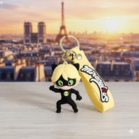 Keychain Ladybug Cat Noir Super-Cat Adrien Agreste children's Miraculous Ladybug figure toy for keys, backpack, bag 7 cm 7