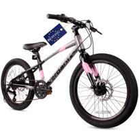 20 colių vaikų dviratis mergaitėms MTB Shimano 6 pavaros lengvas aliuminis Verdant Alder grafito rožinis