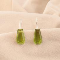 Peridoto brangakmenis 925 prabos sidabro papuošalai rankų darbo auskarai 1,26  dovana jai EE-138-7 beige